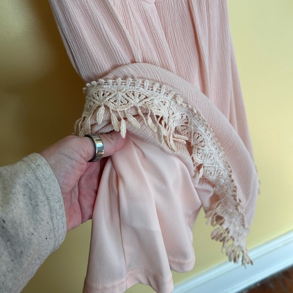 EUC Jella Couture Blush Pink Lined Crinkle Material Dress, w/Straps and Backless - Picture 8 of 16